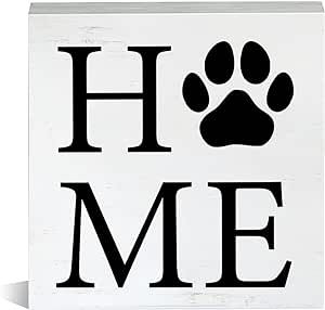 Farmhouse Home Theme Wooden Box Sign Dog Lovers Wood Block Tabletop Sign Pet Decorative Desk Sign Home Shelf Decor 5 X 5 Inches