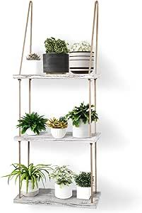 Hanging Shelf For Wall Rustic Window Plant Shelves Hanging Plant Shelf Hanging Wall Shelf Decorative Shelves 3 Tier Wall Shelf Plant Shelf Indoor Wall White Boho Hanging Shelves For Home Decor