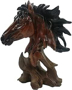 Jumiz Home Decor Wild Animal Horse Head Statue for Table Decor,Resin Animal Bust Sculpture for Shelf Decor,Figurine Collectible Gift for Animal Enthusiasts