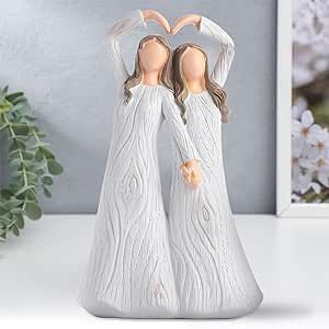 HADM Valentines Day Gifts Sister Gifts from Sisters My Sister Friends Figurine Birthday Gifts for Sister Hand Painted Sister Figurine Sculpture for Home Decor