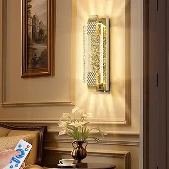 camuucci Battery Operated Wall Sconce 10000mAh Gold Battery Powered Wall Light Indoor Not Hardwired Remote Control Dimmable Wall Lamp Fixtures for Bedroom Living Room