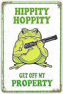 Fmcmly Funny Frog Room Door Decor Hippity Hoppity Get Of My Property Sign Home Bedroom Garden Garage Wall Decor 8x12 Inch