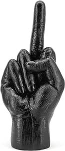 Wodine Polyresin Finger Gesture Statue for Home Decor, Hand Sculpture Room Decor Objects Modern Personality Gifts Bedroom Living Room Decor for Women Men Teens (Black)