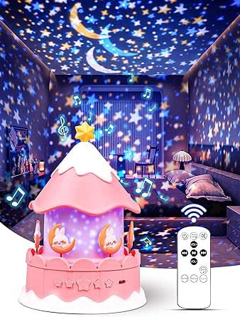 Star Projector Night Light for Kids - 21 Films Unicorn Musical Lamp, Princess Room Decor, Ideal Gift for Birthday, Christmas & New Year Celebrations